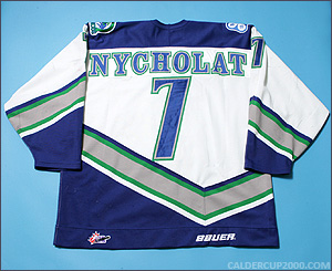 1999-2000 game worn Lawrence Nycholat Swift Current Broncos jersey
