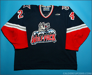 1997-1998 game worn Adam Smith Hartford Wolf Pack jersey