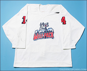 1997-1998 game worn Pierre Sevigny Hartford Wolf Pack jersey