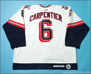 1999-2000 game worn Benjamin Carpentier Hartford Wolf Pack jersey