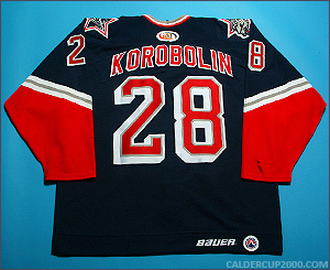 1999-2000 game worn Alexander Korobolin Hartford Wolf Pack jersey