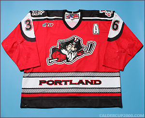 2003-2004 game worn Colin Forbes Portland Pirates jersey