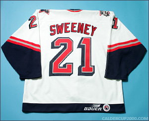 1997-1998 game worn Tim Sweeney Hartford Wolf Pack jersey