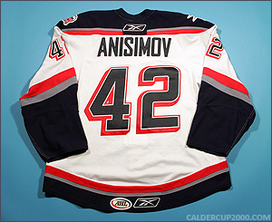 2008-2009 game worn Artem Anisimov Hartford Wolf Pack jersey