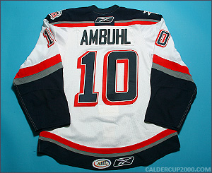 2009-2010 game worn Andres Ambuhl Hartford Wolf Pack jersey