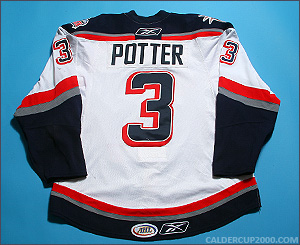 2009-2010 game worn Corey Potter Hartford Wolf Pack jersey