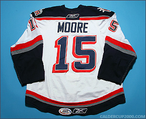 2008-2009 game worn Greg Moore Hartford Wolf Pack jersey