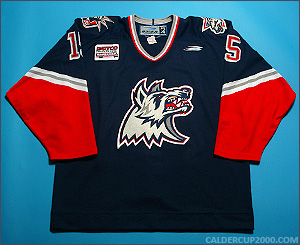1999-2000 game worn Francois Fortier Hartford Wolf Pack jersey