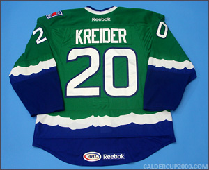 2012-2013 game worn Chris Kreider Connecticut Whale jersey