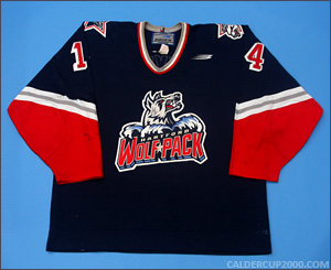 1997-1998 game worn Brad Smyth Hartford Wolf Pack jersey