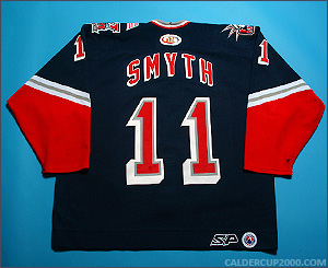 2001-2002 game worn Brad Smyth Hartford Wolf Pack jersey