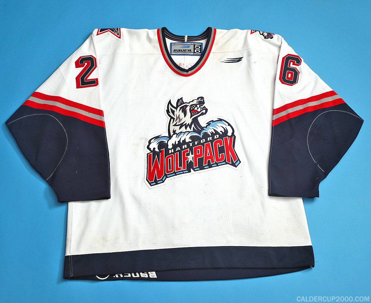 1998-1999 game worn David Oliver Hartford Wolf Pack jersey