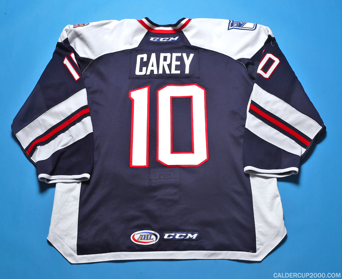 2016-2017 game worn Matt Carey Hartford Wolf Pack jersey