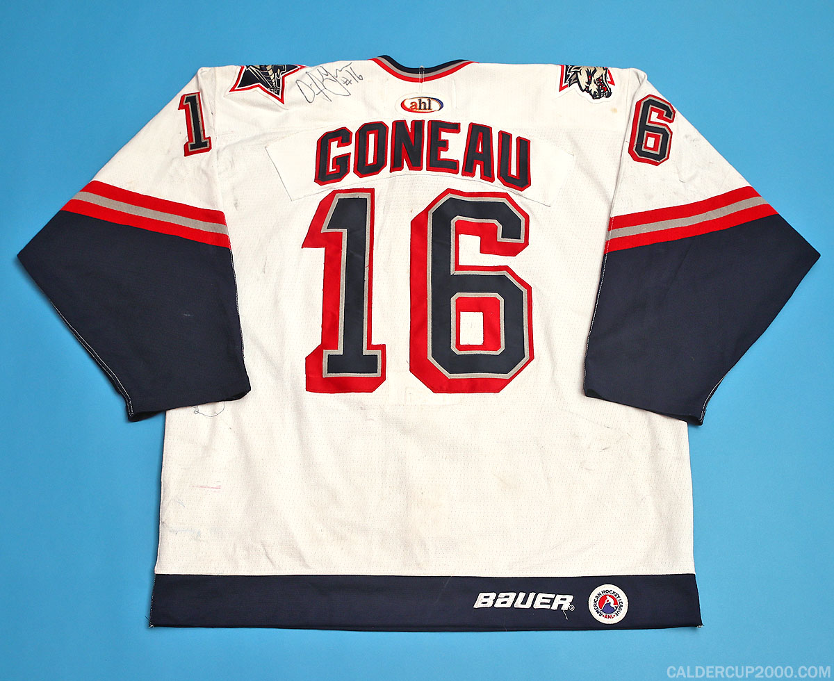 1999-2000 game worn Daniel Goneau Hartford Wolf Pack jersey
