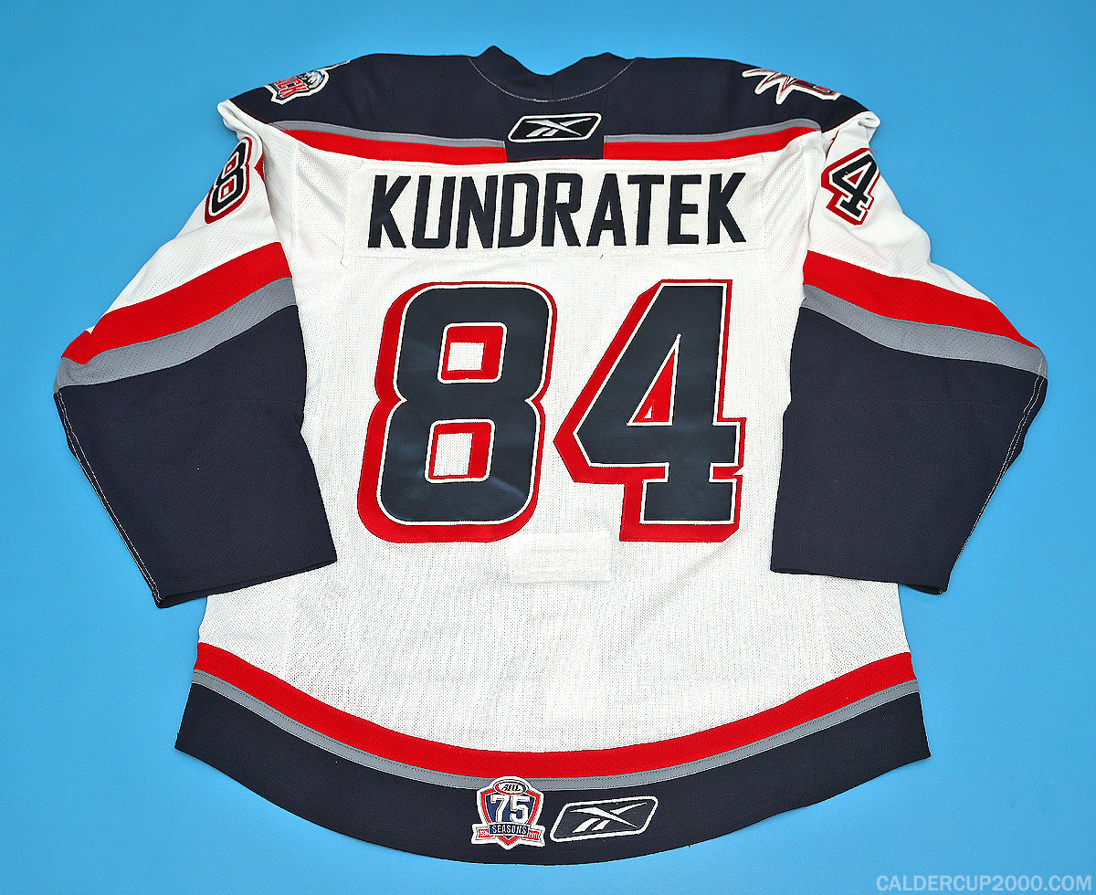 2010-2011 game worn Tomas Kundratek Hartford Wolf Pack jersey