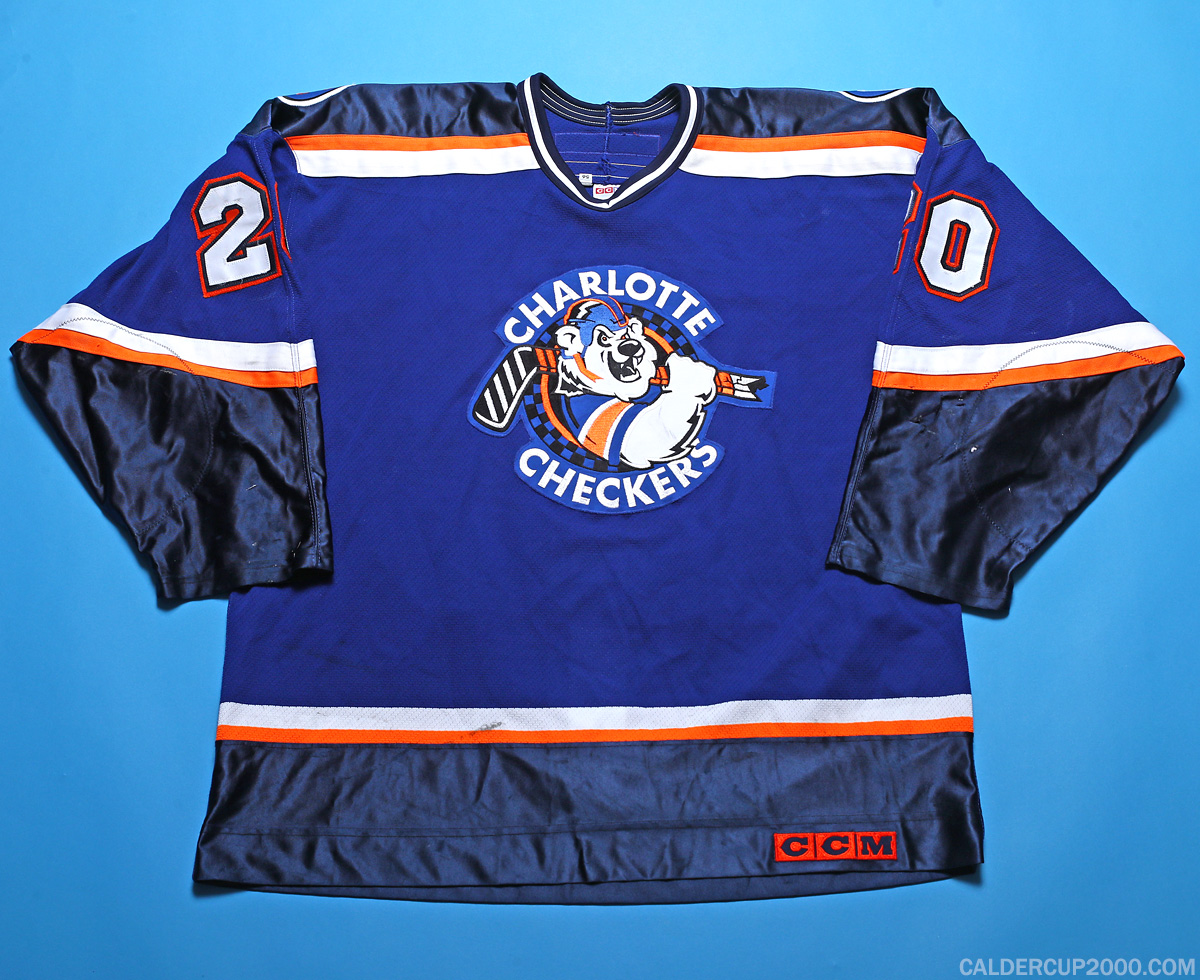 2000-2001 game worn Brad Mehalko Charlotte Checkers jersey