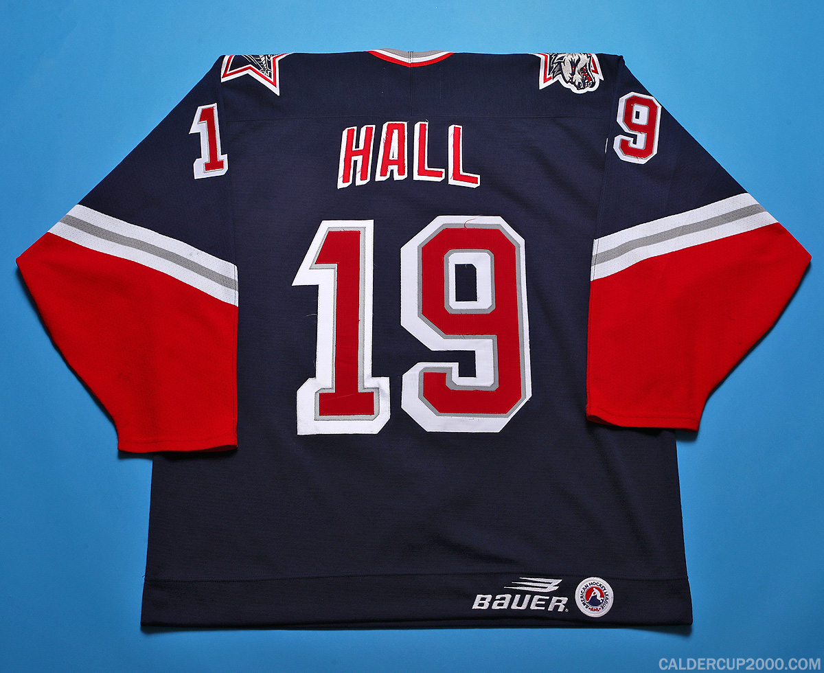 1998-1999 game worn Todd Hall Hartford Wolf Pack jersey