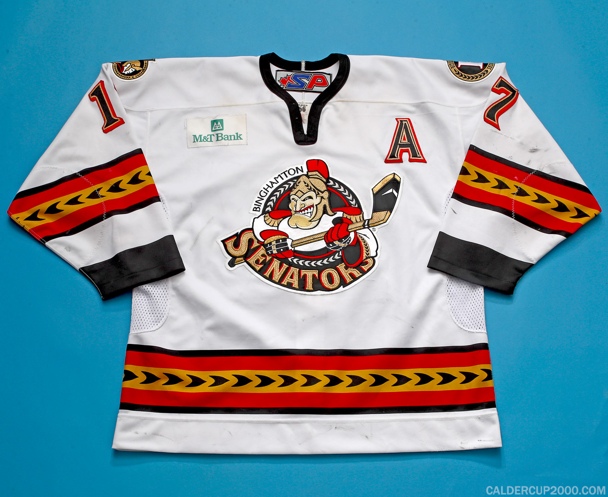 2003-2004 game worn Denis Hamel Binghamton Senators jersey 2003-2004 game worn Denis Hamel Binghamton Senators jersey