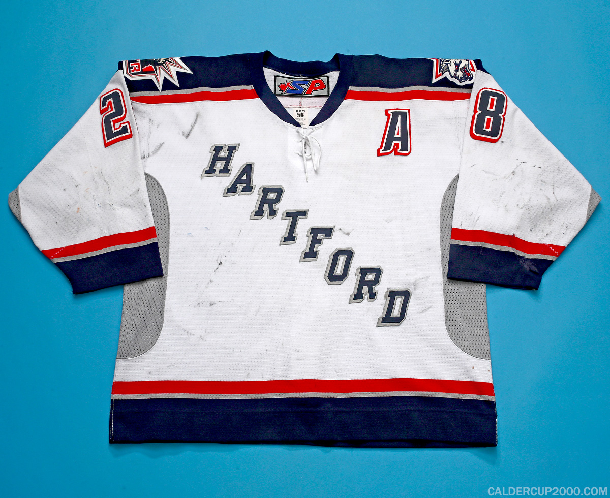 2004-2005 game worn Lawrence Nycholat Hartford Wolf Pack jersey 2004-2005 game worn Lawrence Nycholat Hartford Wolf Pack jersey