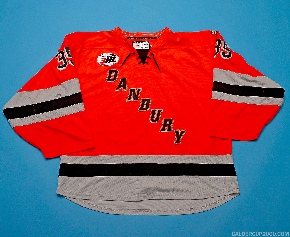 2022-2023 game worn Brendan Dowler Danbury Hat Tricks jersey 2022-2023 game worn Brendan Dowler Danbury Hat Tricks jersey