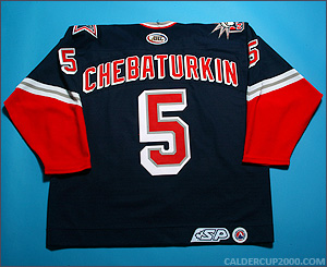 2002-2003 game worn Vladimir Chebaturkin Hartford Wolf Pack jersey