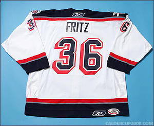 2007-2008 game worn Mitch Fritz Hartford Wolf Pack jersey