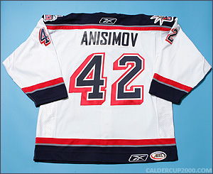 2007-2008 game worn Artem Anisimov Hartford Wolf Pack jersey