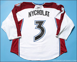 2008-2009 game worn Lawrence Nycholat Colorado Avalanche jersey