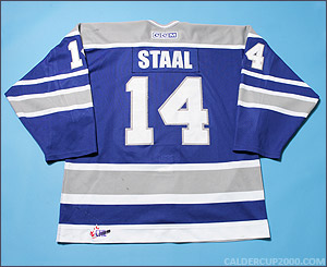 2003-2004 game worn Marc Staal Sudbury Wolves jersey