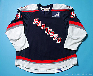 2008-2009 game worn Jared Nightingale Hartford Wolf Pack jersey