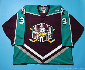 1999-2000 game worn Tony Tuzzolino Cincinnati Mighty Ducks jersey