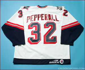 1997-1998 game worn Colin Pepperall Hartford Wolf Pack jersey
