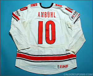 2010 game worn Andres Ambuhl Team Switzerland jersey