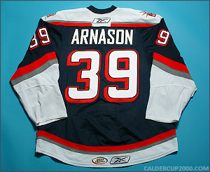 2009-2010 game worn Tyler Arnason Hartford Wolf Pack jersey