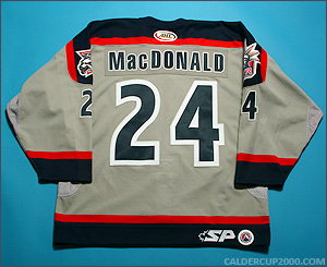 2003-2004 game worn Jason MacDonald Hartford Wolf Pack jersey