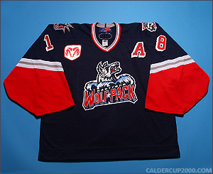 2000-2001 game worn Manny Malhotra Hartford Wolf Pack jersey