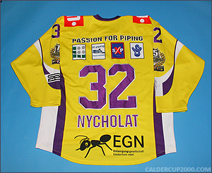 2011-2012 game worn Lawrence Nycholat Krefeld Pinguine jersey