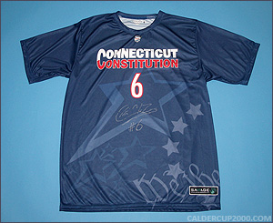 2012 game worn Chris Mazur Connecticut Constitution jersey