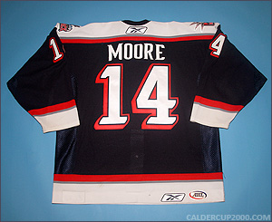 2005-2006 game worn Greg Moore Hartford Wolf Pack jersey