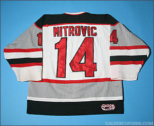 1993-1994 game worn Savo Mitrovic Detroit Falcons jersey