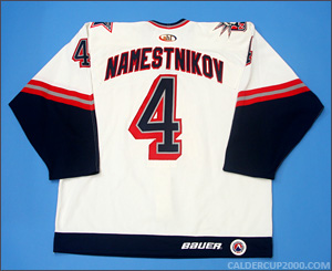 1999-2000 game worn John Namestnikov Hartford Wolf Pack jersey