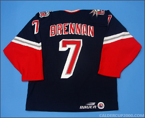 1998-1999 game worn Rich Brennan Hartford Wolf Pack jersey