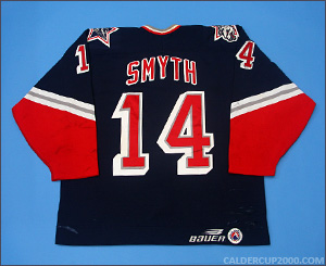 1997-1998 game worn Brad Smyth Hartford Wolf Pack jersey
