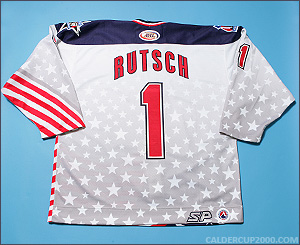 2001-2002 game worn Chris Rutsch Hartford Wolf Pack jersey