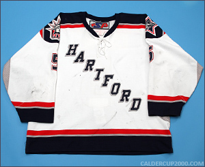 2003-2004 game worn John Jakopin Hartford Wolf Pack jersey