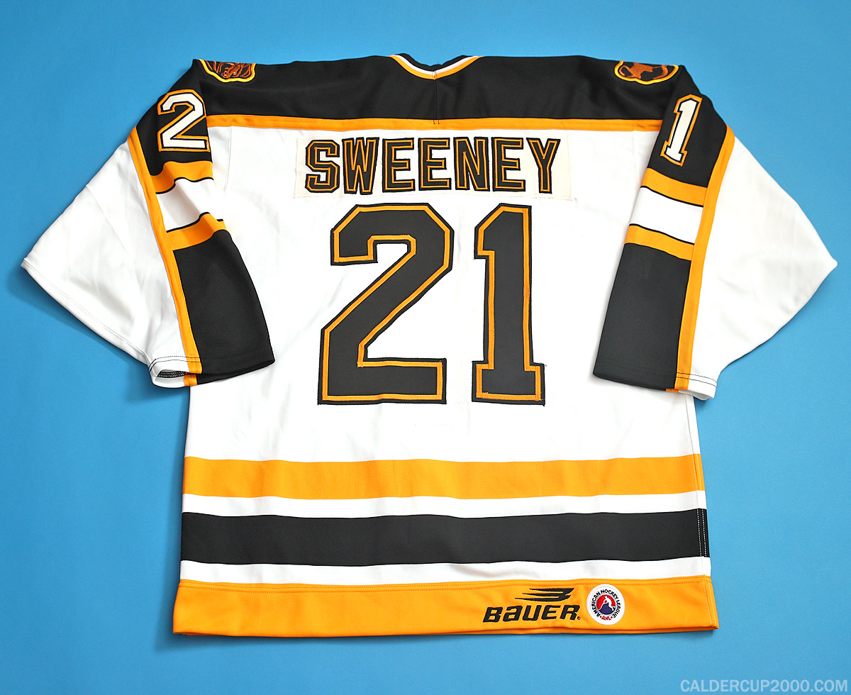 1998-1999 game worn Tim Sweeney Providence Bruins jersey