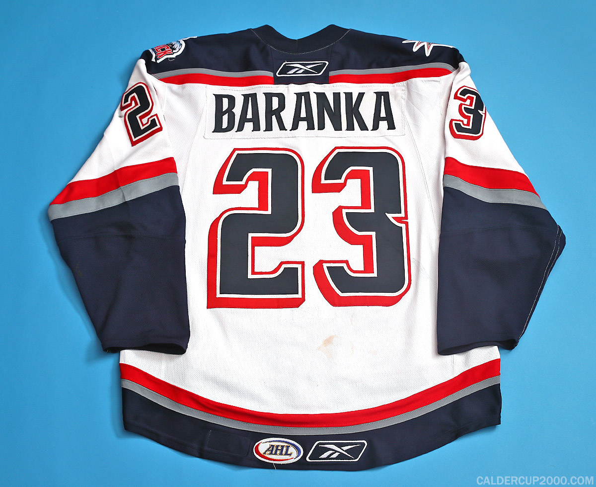 2007-2008 game worn Ivan Baranka Hartford Wolf Pack jersey