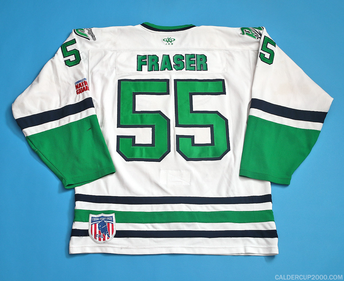 2013-2014 game worn Julian Fraser Danbury Whalers jersey