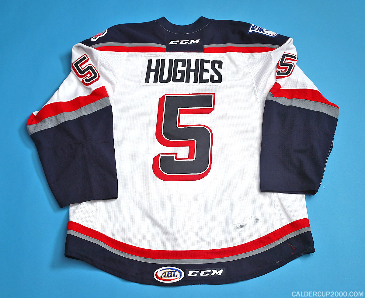 2014-2015 game worn Tommy Hughes Hartford Wolf Pack jersey