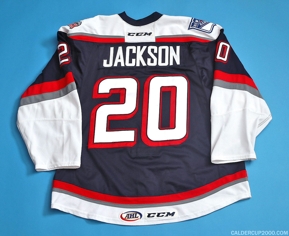 2014-2015 game worn Dallas Jackson Hartford Wolf Pack jersey